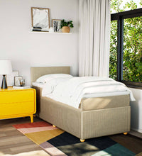 Boxspringbett mit Matratze Creme 80x200 cm Stoff