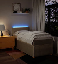 Boxspringbett mit Matratze Creme 80x200 cm Stoff