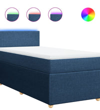 Boxspringbett mit Matratze Blau 80x200 cm Stoff