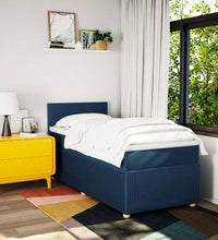 Boxspringbett mit Matratze Blau 80x200 cm Stoff