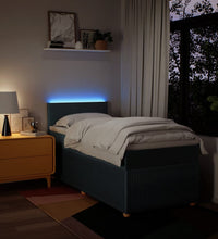 Boxspringbett mit Matratze Blau 80x200 cm Stoff