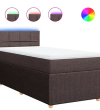 Boxspringbett mit Matratze Dunkelbraun 80x200 cm Stoff