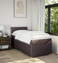 Boxspringbett mit Matratze Dunkelbraun 80x200 cm Stoff