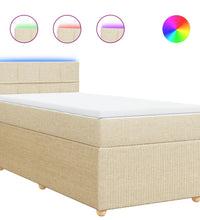 Boxspringbett mit Matratze Creme 80x200 cm Stoff