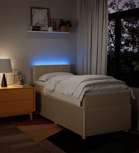 Boxspringbett mit Matratze Creme 80x200 cm Stoff