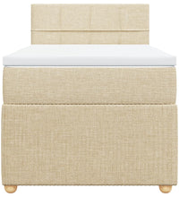 Boxspringbett mit Matratze Creme 80x200 cm Stoff