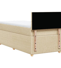 Boxspringbett mit Matratze Creme 80x200 cm Stoff