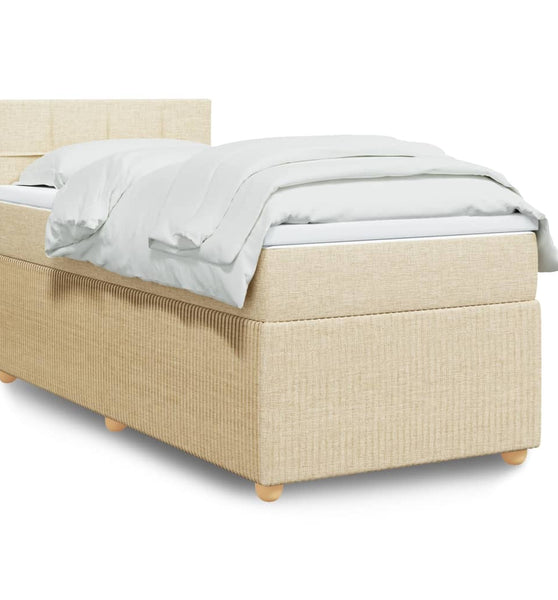 Boxspringbett mit Matratze Creme 80x200 cm Stoff
