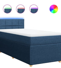 Boxspringbett mit Matratze Blau 80x200 cm Stoff