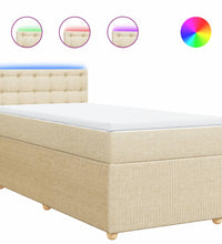 Boxspringbett mit Matratze Creme 80x200 cm Stoff