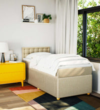 Boxspringbett mit Matratze Creme 80x200 cm Stoff