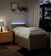 Boxspringbett mit Matratze Creme 80x200 cm Stoff