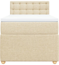 Boxspringbett mit Matratze Creme 80x200 cm Stoff