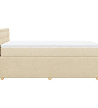 Boxspringbett mit Matratze Creme 80x200 cm Stoff
