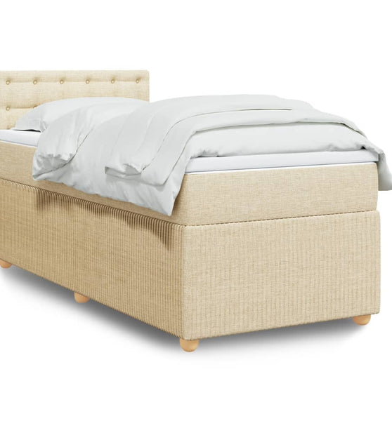 Boxspringbett mit Matratze Creme 80x200 cm Stoff