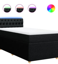 Boxspringbett mit Matratze Schwarz 90x190 cm Stoff