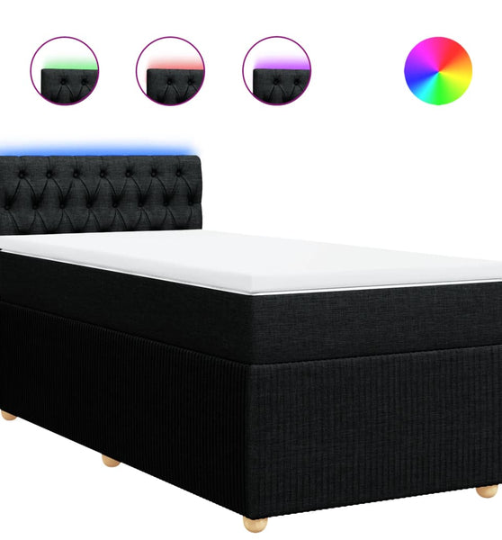 Boxspringbett mit Matratze Schwarz 90x190 cm Stoff