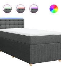 Boxspringbett mit Matratze Dunkelgrau 90x190 cm Stoff