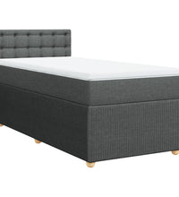Boxspringbett mit Matratze Dunkelgrau 90x190 cm Stoff