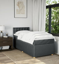Boxspringbett mit Matratze Dunkelgrau 90x190 cm Stoff