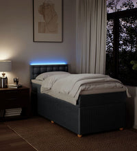 Boxspringbett mit Matratze Dunkelgrau 90x190 cm Stoff