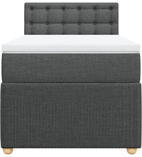 Boxspringbett mit Matratze Dunkelgrau 90x190 cm Stoff