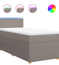 Boxspringbett mit Matratze Taupe 90x200 cm Stoff