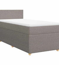 Boxspringbett mit Matratze Taupe 90x200 cm Stoff