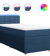 Boxspringbett mit Matratze Blau 90x200 cm Stoff