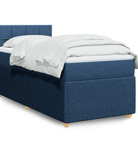 Boxspringbett mit Matratze Blau 90x200 cm Stoff
