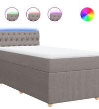 Boxspringbett mit Matratze Taupe 90x200 cm Stoff