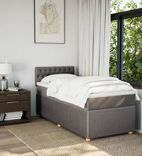 Boxspringbett mit Matratze Taupe 90x200 cm Stoff