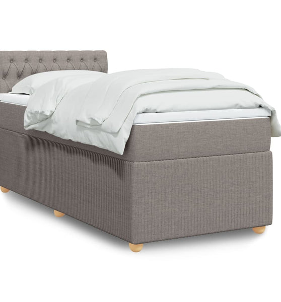 Boxspringbett mit Matratze Taupe 90x200 cm Stoff