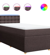 Boxspringbett mit Matratze Dunkelbraun 90x200 cm Stoff