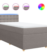 Boxspringbett mit Matratze Taupe 90x200 cm Stoff
