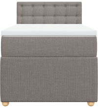 Boxspringbett mit Matratze Taupe 90x200 cm Stoff