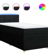 Boxspringbett mit Matratze Schwarz 100x200 cm Stoff