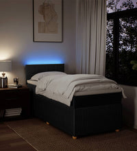 Boxspringbett mit Matratze Schwarz 100x200 cm Stoff