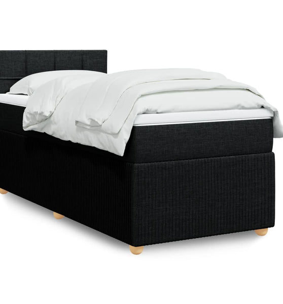 Boxspringbett mit Matratze Schwarz 100x200 cm Stoff