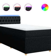 Boxspringbett mit Matratze Schwarz 100x200 cm Stoff