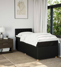 Boxspringbett mit Matratze Schwarz 100x200 cm Stoff