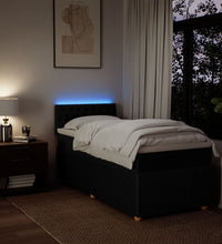 Boxspringbett mit Matratze Schwarz 100x200 cm Stoff