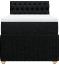 Boxspringbett mit Matratze Schwarz 100x200 cm Stoff