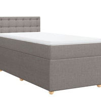 Boxspringbett mit Matratze Taupe 100x200 cm Stoff