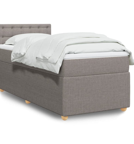 Boxspringbett mit Matratze Taupe 100x200 cm Stoff