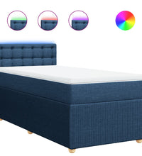Boxspringbett mit Matratze Blau 100x200 cm Stoff