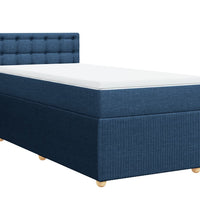 Boxspringbett mit Matratze Blau 100x200 cm Stoff