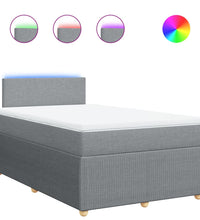 Boxspringbett mit Matratze Hellgrau 120x190 cm Stoff