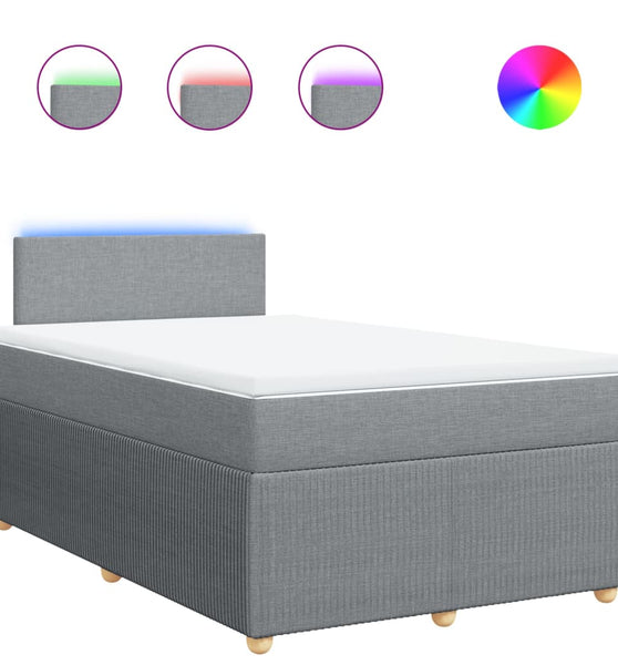 Boxspringbett mit Matratze Hellgrau 120x190 cm Stoff