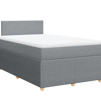 Boxspringbett mit Matratze Hellgrau 120x190 cm Stoff